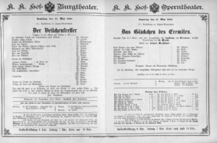Theaterzettel (Oper und Burgtheater in Wien) 18890511 Seite: 1