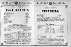 Theaterzettel (Oper und Burgtheater in Wien) 18890515 Seite: 1