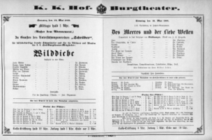 Theaterzettel (Oper und Burgtheater in Wien) 18890519 Seite: 1