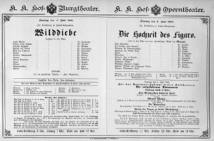 Theaterzettel (Oper und Burgtheater in Wien) 18890604 Seite: 1