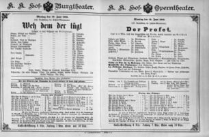 Theaterzettel (Oper und Burgtheater in Wien) 18890610 Seite: 1