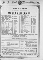 Theaterzettel (Oper und Burgtheater in Wien) 18890617 Seite: 1
