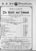 Theaterzettel (Oper und Burgtheater in Wien) 18890619 Seite: 1