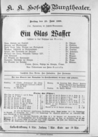 Theaterzettel (Oper und Burgtheater in Wien) 18890621 Seite: 1