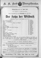 Theaterzettel (Oper und Burgtheater in Wien) 18890627 Seite: 1