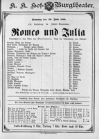Theaterzettel (Oper und Burgtheater in Wien) 18890630 Seite: 1
