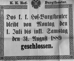 Theaterzettel (Oper und Burgtheater in Wien) 18890630 Seite: 2