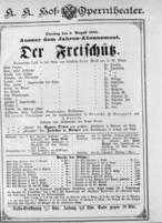 Theaterzettel (Oper und Burgtheater in Wien) 18890806 Seite: 1
