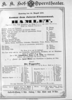 Theaterzettel (Oper und Burgtheater in Wien) 18890810 Seite: 1