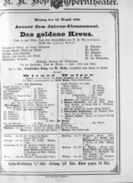 Theaterzettel (Oper und Burgtheater in Wien) 18890812 Seite: 1