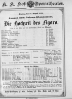 Theaterzettel (Oper und Burgtheater in Wien) 18890813 Seite: 1