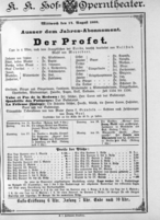 Theaterzettel (Oper und Burgtheater in Wien) 18890814 Seite: 1