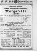 Theaterzettel (Oper und Burgtheater in Wien) 18890819 Seite: 1