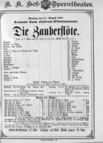Theaterzettel (Oper und Burgtheater in Wien) 18890827 Seite: 1