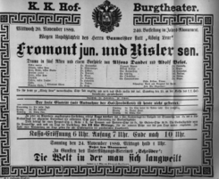 Theaterzettel (Oper und Burgtheater in Wien) 18891120 Seite: 2