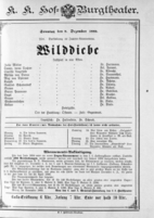 Theaterzettel (Oper und Burgtheater in Wien) 18891208 Seite: 1