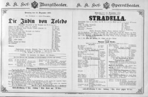 Theaterzettel (Oper und Burgtheater in Wien) 18891215 Seite: 1