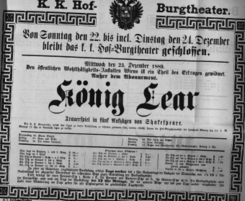 Theaterzettel (Oper und Burgtheater in Wien) 18891222 Seite: 1