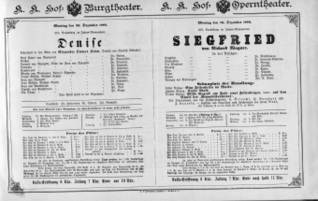 Theaterzettel (Oper und Burgtheater in Wien) 18891230 Seite: 1