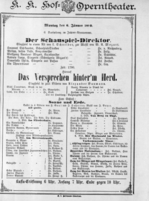 Theaterzettel (Oper und Burgtheater in Wien) 18900106 Seite: 1