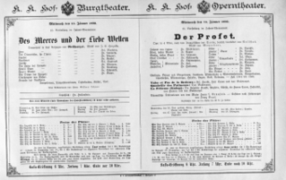 Theaterzettel (Oper und Burgtheater in Wien) 18900115 Seite: 1