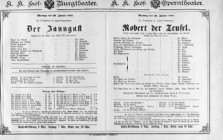 Theaterzettel (Oper und Burgtheater in Wien) 18900120 Seite: 1