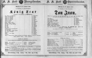 Theaterzettel (Oper und Burgtheater in Wien) 18900127 Seite: 1