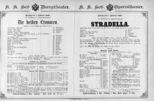 Theaterzettel (Oper und Burgtheater in Wien) 18900207 Seite: 1