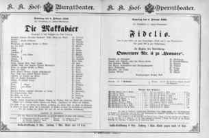 Theaterzettel (Oper und Burgtheater in Wien) 18900208 Seite: 1