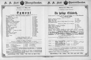 Theaterzettel (Oper und Burgtheater in Wien) 18900302 Seite: 1