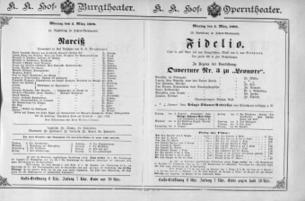 Theaterzettel (Oper und Burgtheater in Wien) 18900303 Seite: 1