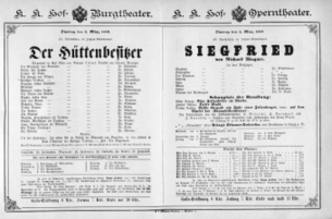 Theaterzettel (Oper und Burgtheater in Wien) 18900304 Seite: 1