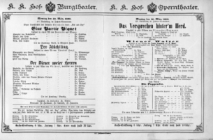 Theaterzettel (Oper und Burgtheater in Wien) 18900310 Seite: 1