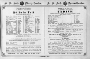 Theaterzettel (Oper und Burgtheater in Wien) 18900316 Seite: 1