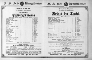 Theaterzettel (Oper und Burgtheater in Wien) 18900321 Seite: 1