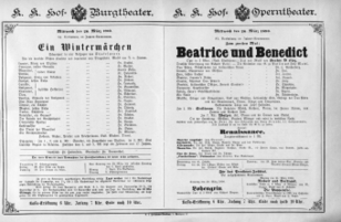 Theaterzettel (Oper und Burgtheater in Wien) 18900326 Seite: 1