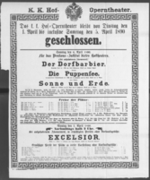 Theaterzettel (Oper und Burgtheater in Wien) 18900401 Seite: 1