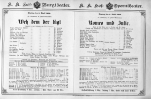 Theaterzettel (Oper und Burgtheater in Wien) 18900408 Seite: 1