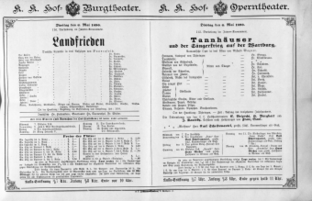 Theaterzettel (Oper und Burgtheater in Wien) 18900506 Seite: 1