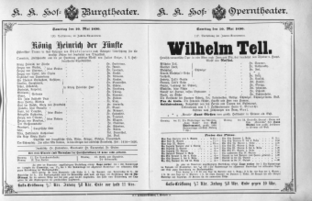 Theaterzettel (Oper und Burgtheater in Wien) 18900510 Seite: 1