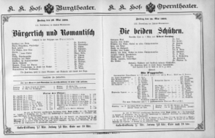 Theaterzettel (Oper und Burgtheater in Wien) 18900516 Seite: 1