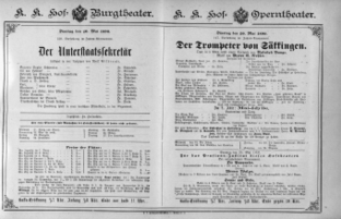 Theaterzettel (Oper und Burgtheater in Wien) 18900520 Seite: 1