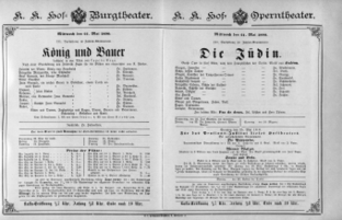 Theaterzettel (Oper und Burgtheater in Wien) 18900521 Seite: 1