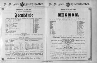 Theaterzettel (Oper und Burgtheater in Wien) 18900524 Seite: 1