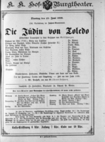 Theaterzettel (Oper und Burgtheater in Wien) 18900617 Seite: 1