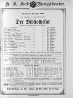 Theaterzettel (Oper und Burgtheater in Wien) 18900620 Seite: 1