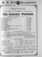 Theaterzettel (Oper und Burgtheater in Wien) 18900628 Seite: 1