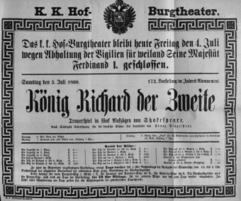 Theaterzettel (Oper und Burgtheater in Wien) 18900704 Seite: 1