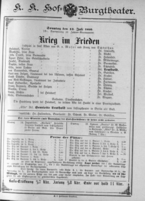 Theaterzettel (Oper und Burgtheater in Wien) 18900713 Seite: 1