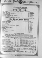 Theaterzettel (Oper und Burgtheater in Wien) 18900714 Seite: 1